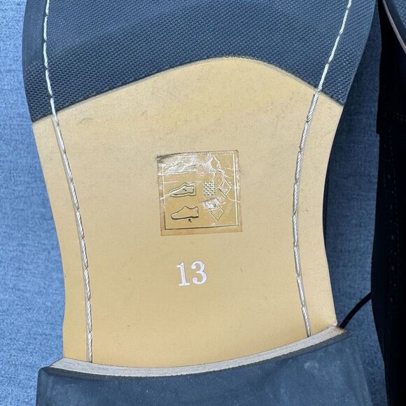 Fairlane Shoes Mens 13 Black Oxfords Leather Wingtip Classic‎ Office Preppy - Picture 13 of 16